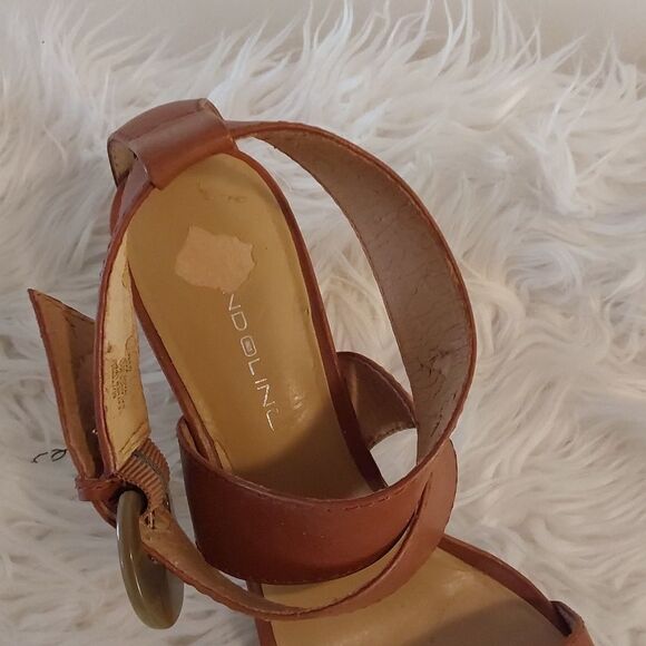 - Bandolino Leather Strap Open Toe High Heels - Picture 11 of 11